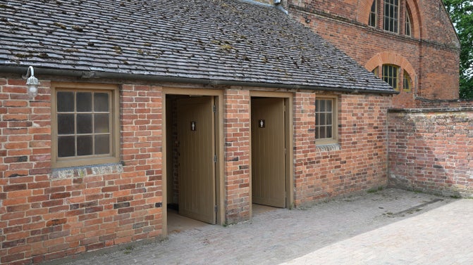 Entrance to the Stableyard toilets at Calke Abbey, Derbyshire